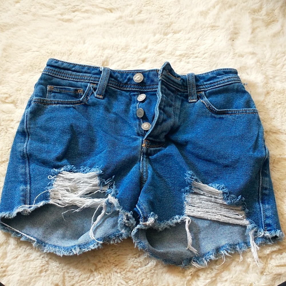 Hollister high rise mom jean shorts